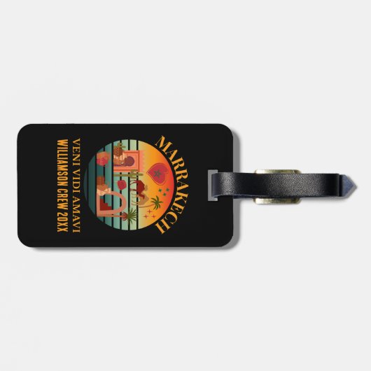 MARAKKESH Veni Vidi Amavi Marokko Gezinsvakantie Bagagelabel (Achterkant horizontaal)