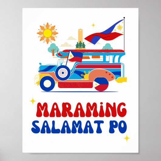 Maraming Salamat Poster Filipino Wall Art (Voorkant)