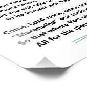 Maranatha Christelijk gedicht Foto Afdruk (Hoek)