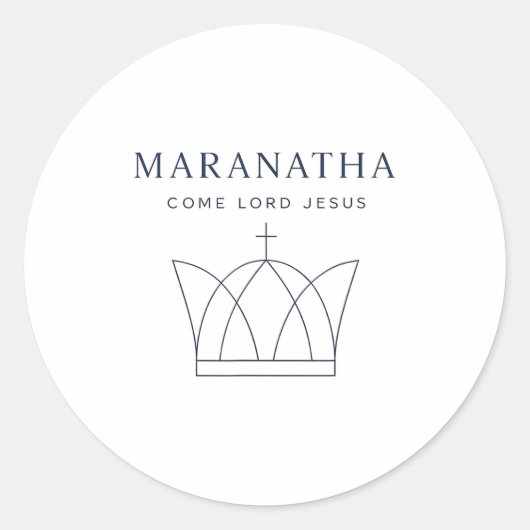 Maranatha Christian Modern Minimalist  Ronde Sticker (Voorkant)