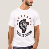 Maranatha Jezus komt Mannen Basic T-Shirt (Voorkant)