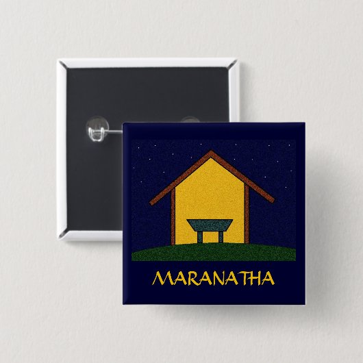 MARANATHA! VIERKANTE BUTTON 5,1 CM (Voorkant /achterkant)