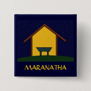 MARANATHA! VIERKANTE BUTTON 5,1 CM