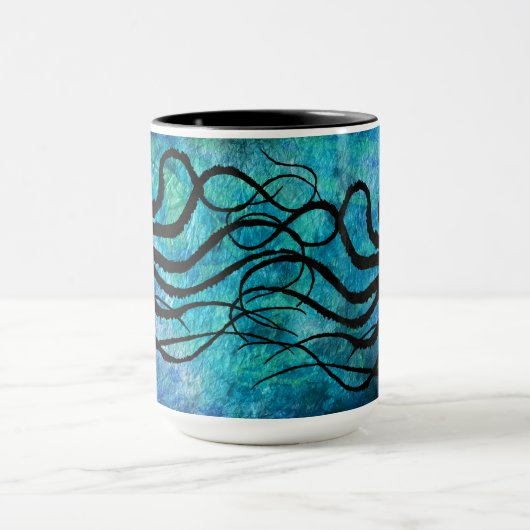 Maranda's octopus op Aqua - Mok van 15 oz (Midden)