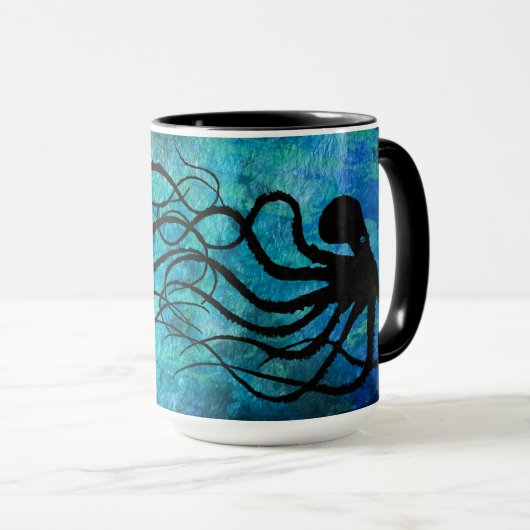 Maranda's octopus op Aqua - Mok van 15 oz (Voorkant rechts)