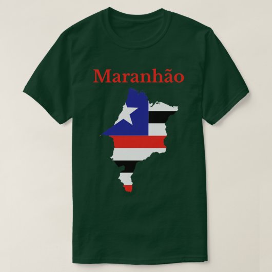 Maranhao State Kaart Vlaggenontwerp Brazilië T-shirt (Design voorkant)