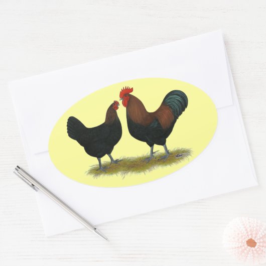 Marans Black Copper Ovale Sticker (Envelop)