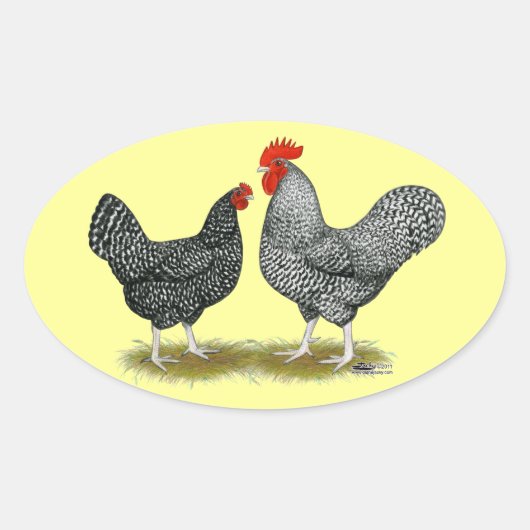 Marans: Cuckoo Pair Ovale Sticker (Voorkant)
