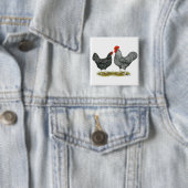 Marans: Cuckoo Pair Vierkante Button 5,1 Cm (In situ)