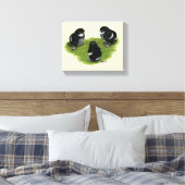 Marans Zwarte Koperen Kuikens Canvas Afdruk (Insitu (Slaapkamer))