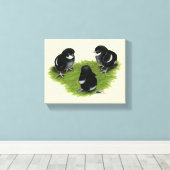 Marans Zwarte Koperen Kuikens Canvas Afdruk (Insitu (Houten vloer))