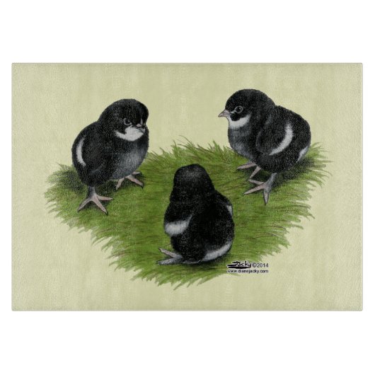 Marans Zwarte Koperen Kuikens Snijplank (Voorkant)