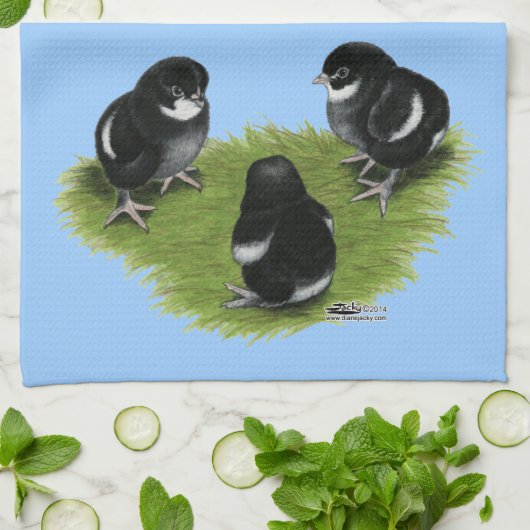 Marans Zwarte Koperen Kuikens Theedoek (Gevouwen)
