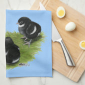 Marans Zwarte Koperen Kuikens Theedoek (Quarter Fold)