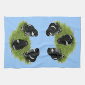 Marans Zwarte Koperen Kuikens Theedoek (Horizontaal)
