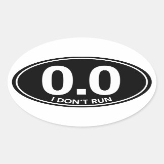 Marathon 0.0 I Don't Run Oval Sticker (Zwart)