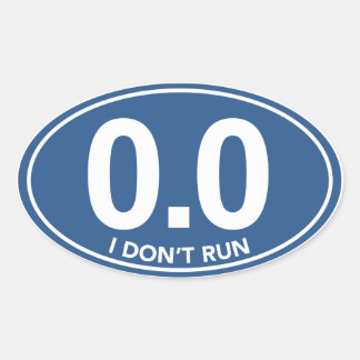 Marathon 0.0 Ik loop geen ovale Sticker (blauw)