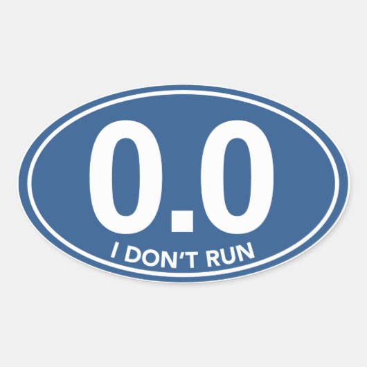Marathon 0.0 Ik loop geen ovale Sticker (blauw) (Voorkant)