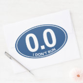 Marathon 0.0 Ik loop geen ovale Sticker (blauw) (Envelop)
