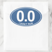 Marathon 0.0 Ik loop geen ovale Sticker (blauw) (Tas)