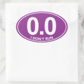 Marathon 0.0 Ik loop geen ovale Sticker (Paarse) (Tas)