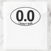 Marathon 0.0 Ik ren geen ovaal sticker. Ovale Sticker (Tas)