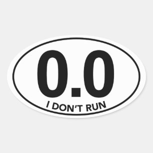 Marathon 0.0 Ik ren geen ovaal sticker. Ovale Sticker