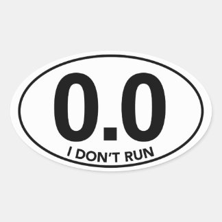 Marathon 0.0 Ik ren geen ovaal sticker. Ovale Sticker