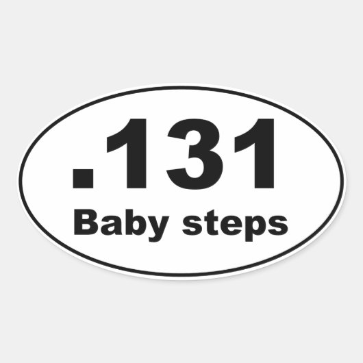 Marathon .131 - Baby steps Ovale Sticker (Voorkant)