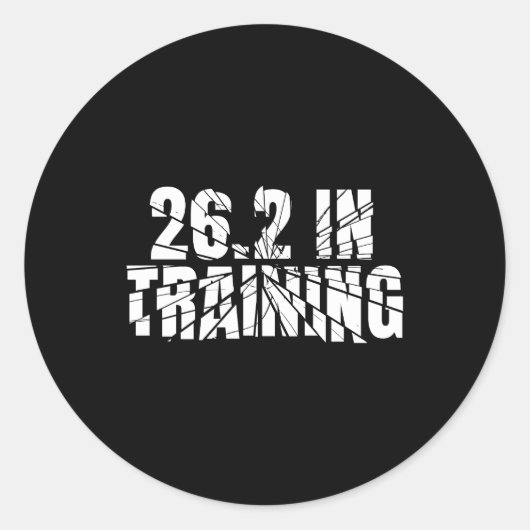 Marathon 26.2 in training loopwerk ronde sticker (Voorkant)