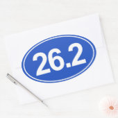 Marathon 26,2 mijl ovale Sticker (blauw) (Envelop)