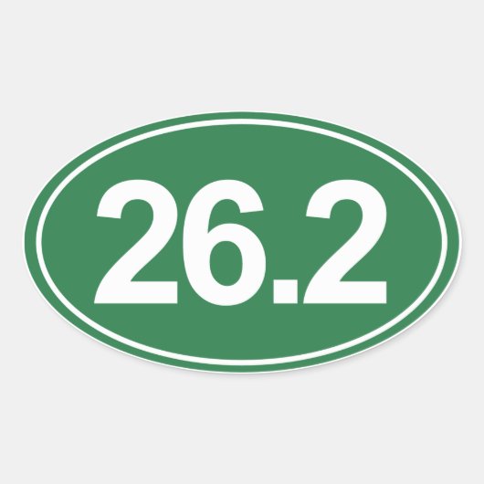 Marathon 26,2 mijl ovale Sticker (groen) (Voorkant)
