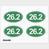 Marathon 26,2 mijl ovale Sticker (groen) (Vel)