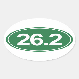 Marathon 26,2 mijl ovale Sticker (groen)