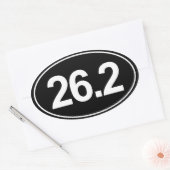 Marathon 26,2 miles ovaal sticker (zwart) (Envelop)