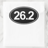 Marathon 26,2 miles ovaal sticker (zwart) (Tas)