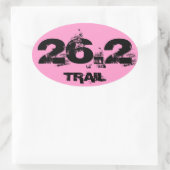 Marathon 26.2 Trail Ovaal Decal Zwart Op Roze Ovale Sticker (Tas)