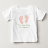 Marathon Baby Roze Voetafdruk T-shirt (Voorkant)