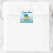 Marathon Chick #3 Vierkante Sticker (Tas)