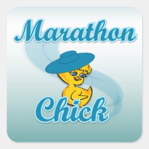 Marathon Chick #3 Vierkante Sticker