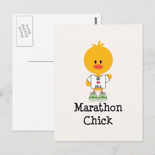 Marathon Chick Peace Love 26.2 Briefkaart (Voorkant / Achterkant)