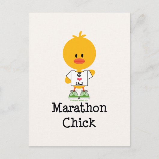 Marathon Chick Peace Love 26.2 Briefkaart (Voorkant)