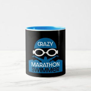 Marathon Endurance Zwemmer Tweekleurige Koffiemok