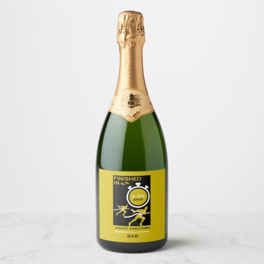 Marathon Event Finisher Gift Sparkling Wijnetiket (Voorkant)
