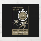 Marathon Event Finisher Gift Sparkling Wijnetiket (Enkel label)