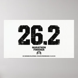 Marathon Finisher 26,2 Miles Hardlopen Cadeau Poster