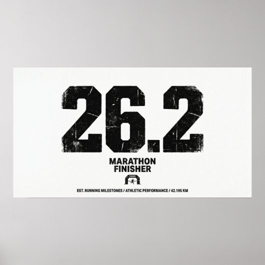 Marathon Finisher 26,2 Miles Hardlopen Cadeau  Poster (Voorkant)