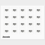 Marathon Finisher 26,2 Miles Hardlopen Cadeau Vierkante Sticker (Vel)