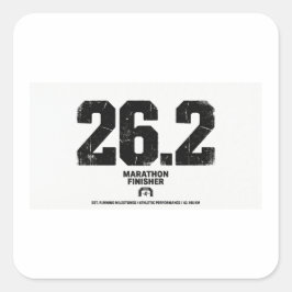 Marathon Finisher 26,2 Miles Hardlopen Cadeau Vierkante Sticker
