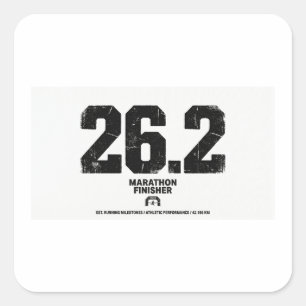 Marathon Finisher 26,2 Miles Hardlopen Cadeau Vierkante Sticker